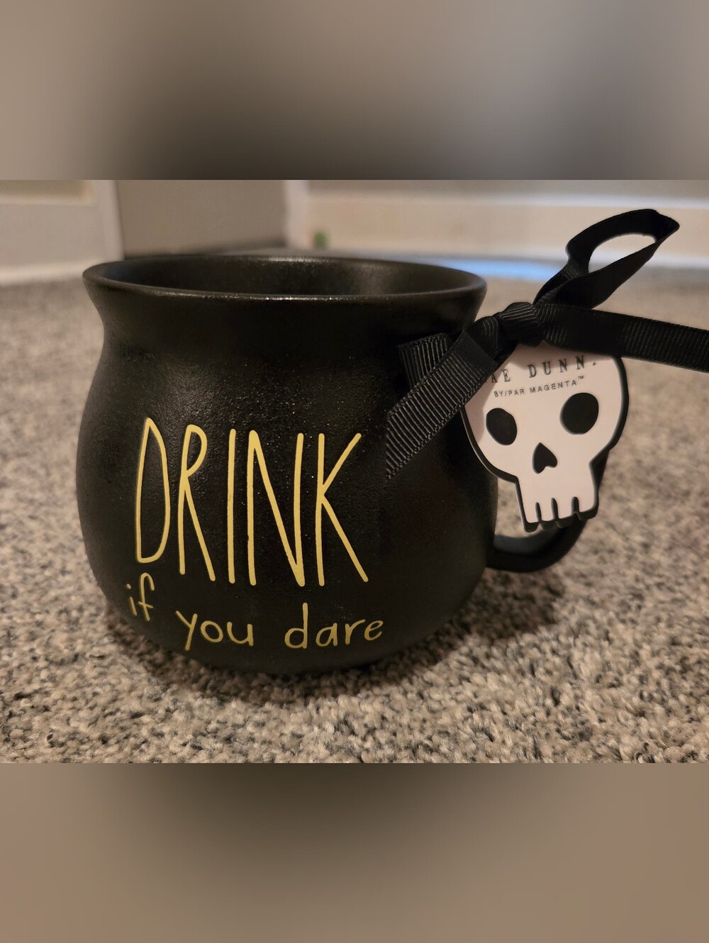 Black "Drink If You Dare" Caulron Mug By RAE DUNN Halloween Spooky